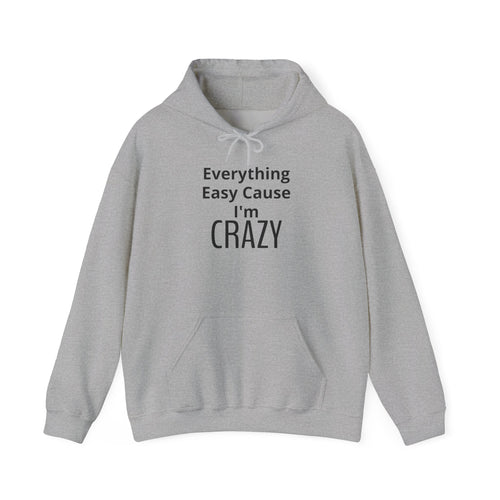 Crazy Vibe Hoodie - "Everything Easy Cause I'm Crazy" Real life Graphic Hoodie
